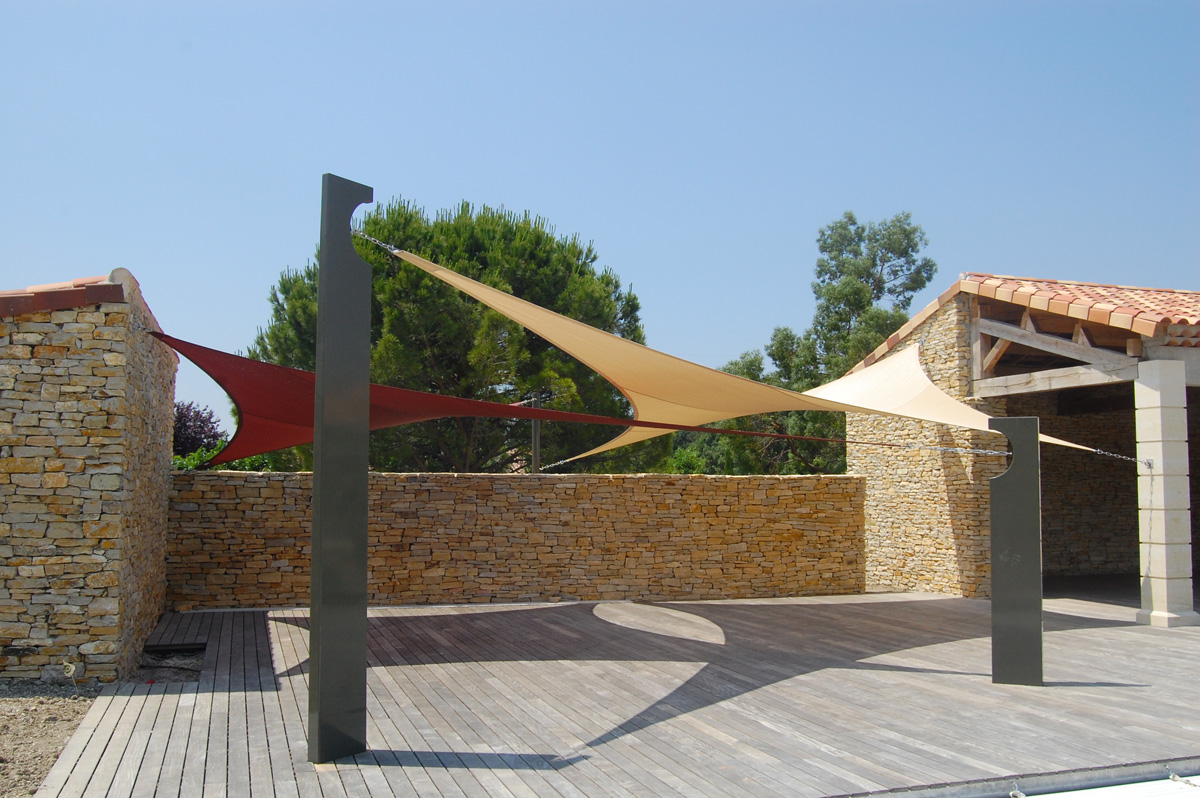 Surface ombragée: 52m2, Textile: HDPE, Lieu: France